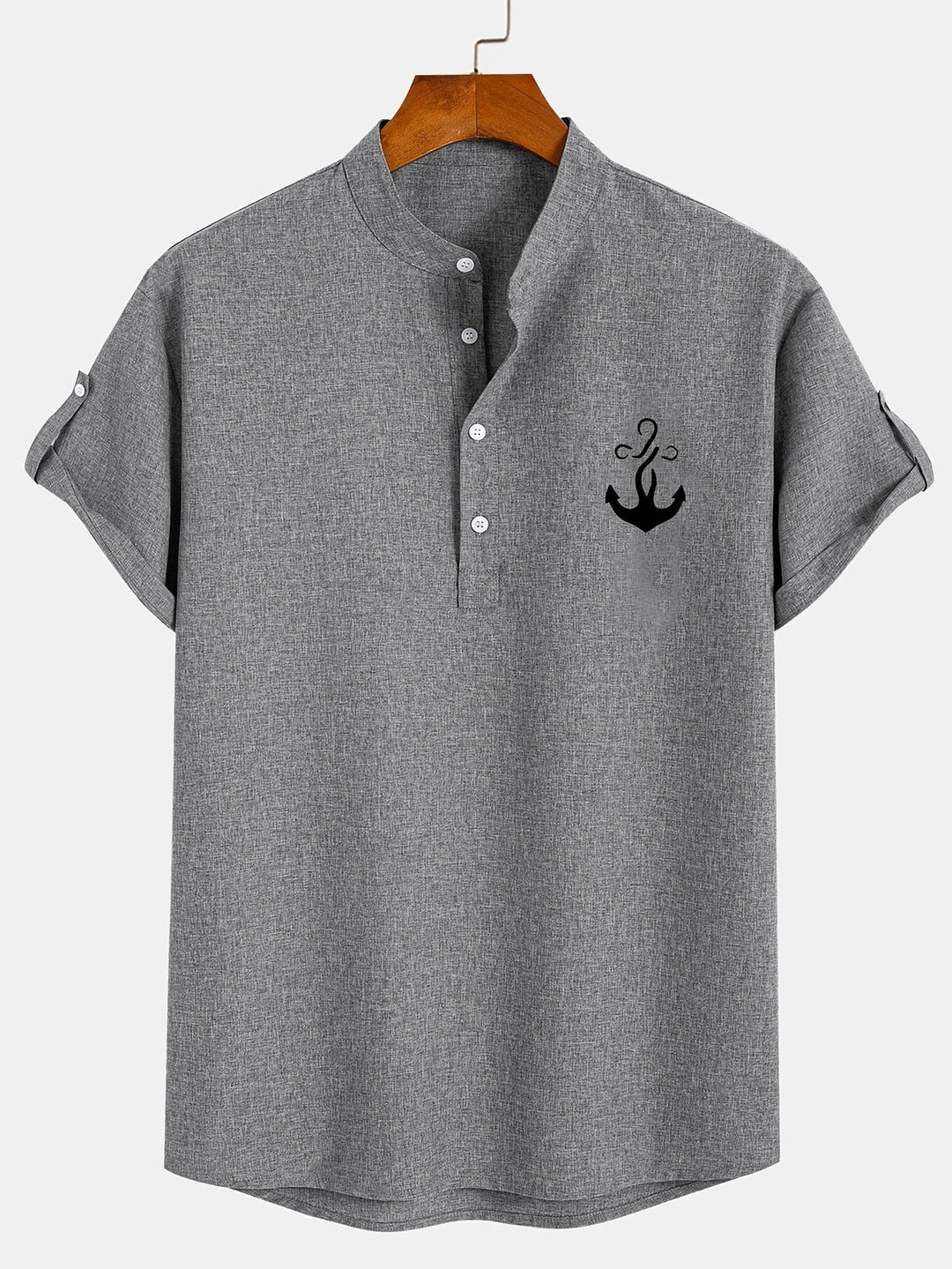 Laurent™ | Chemise Élégante À Manches Courtes Et Col Montant