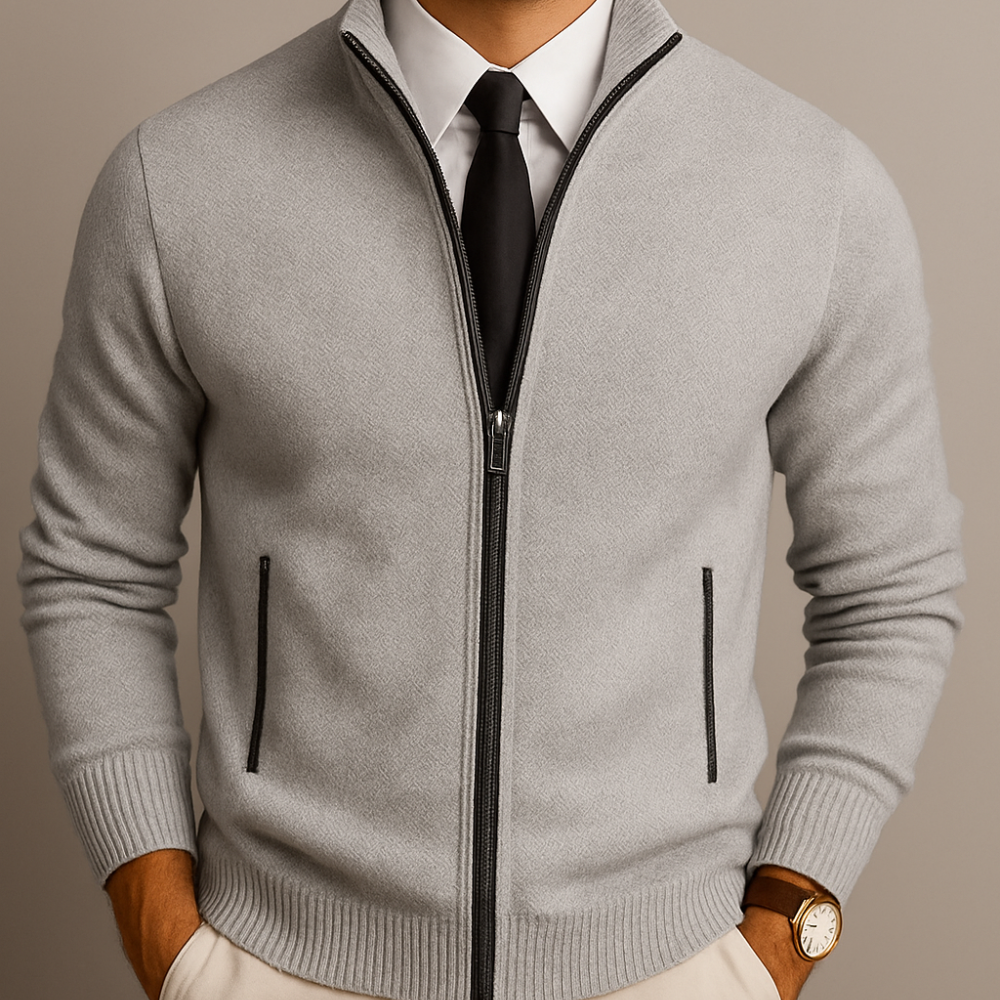 Gérard™ | Cardigan Zippé En Laine Mérinos