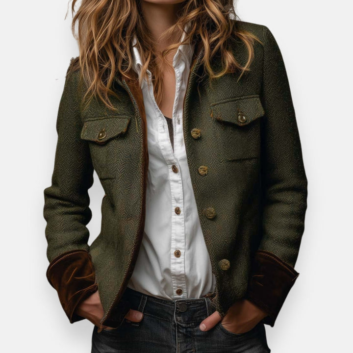 Colette™ | Veste En Tweed Avec Détails En Velours