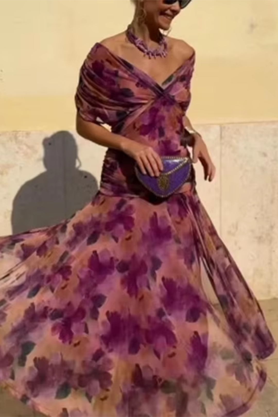 ANA | ROBE MAXI PLISSEE ELEGANTE