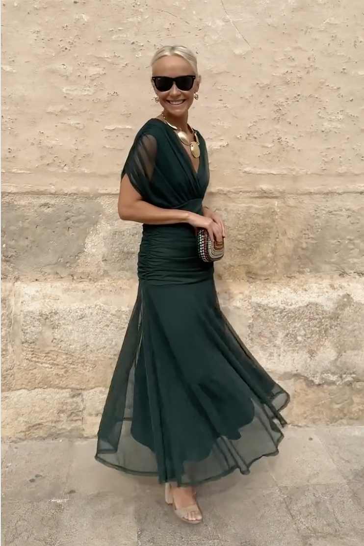 ANA | ROBE MAXI PLISSEE ELEGANTE