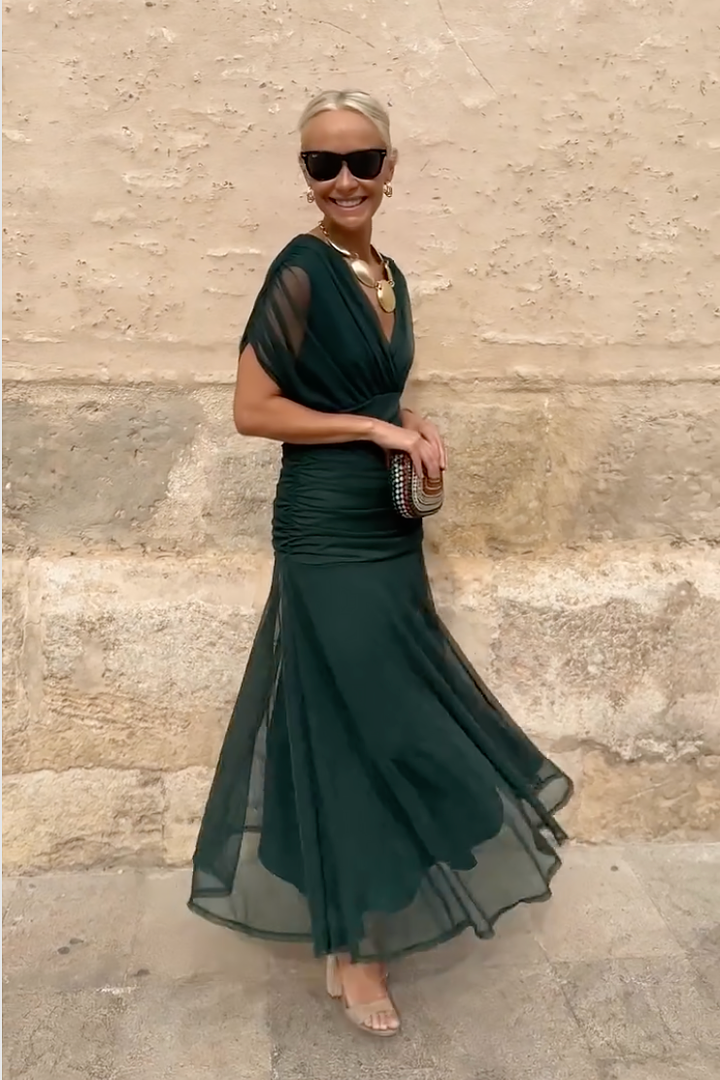 ANA | ROBE MAXI PLISSEE ELEGANTE