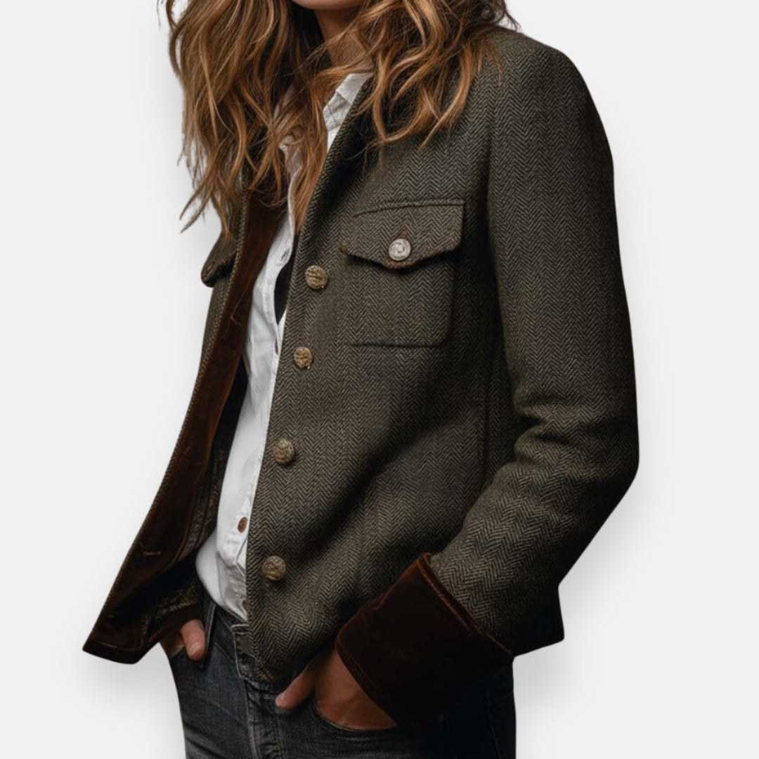 Colette™ | Veste En Tweed Avec Détails En Velours