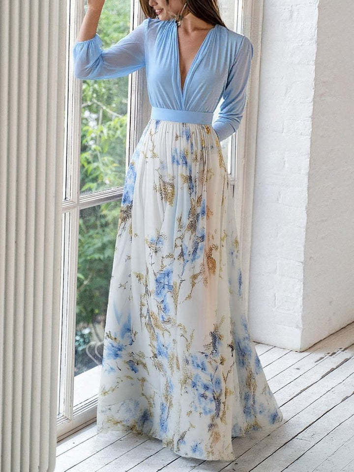 Robe Maxi Magnifique avec Imprimé Floral