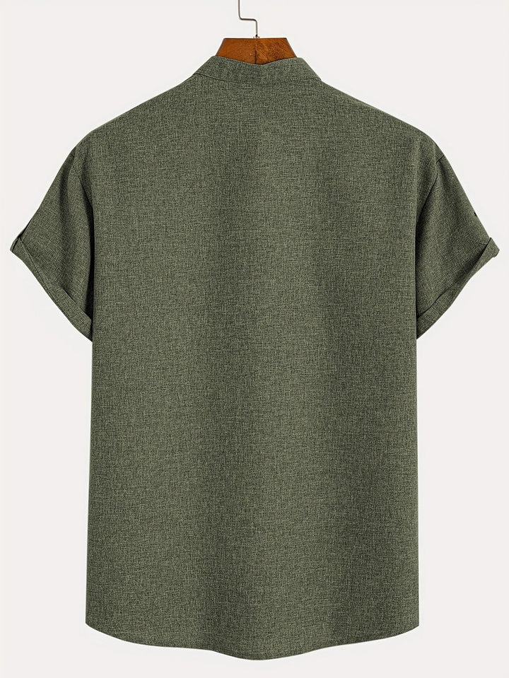 Laurent™ | Chemise Élégante À Manches Courtes Et Col Montant