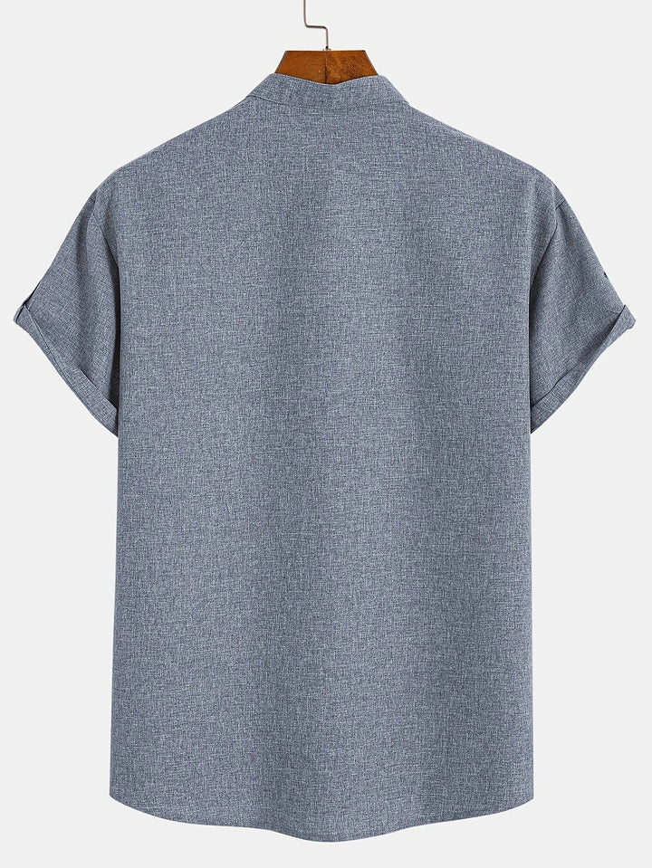 Laurent™ | Chemise Élégante À Manches Courtes Et Col Montant