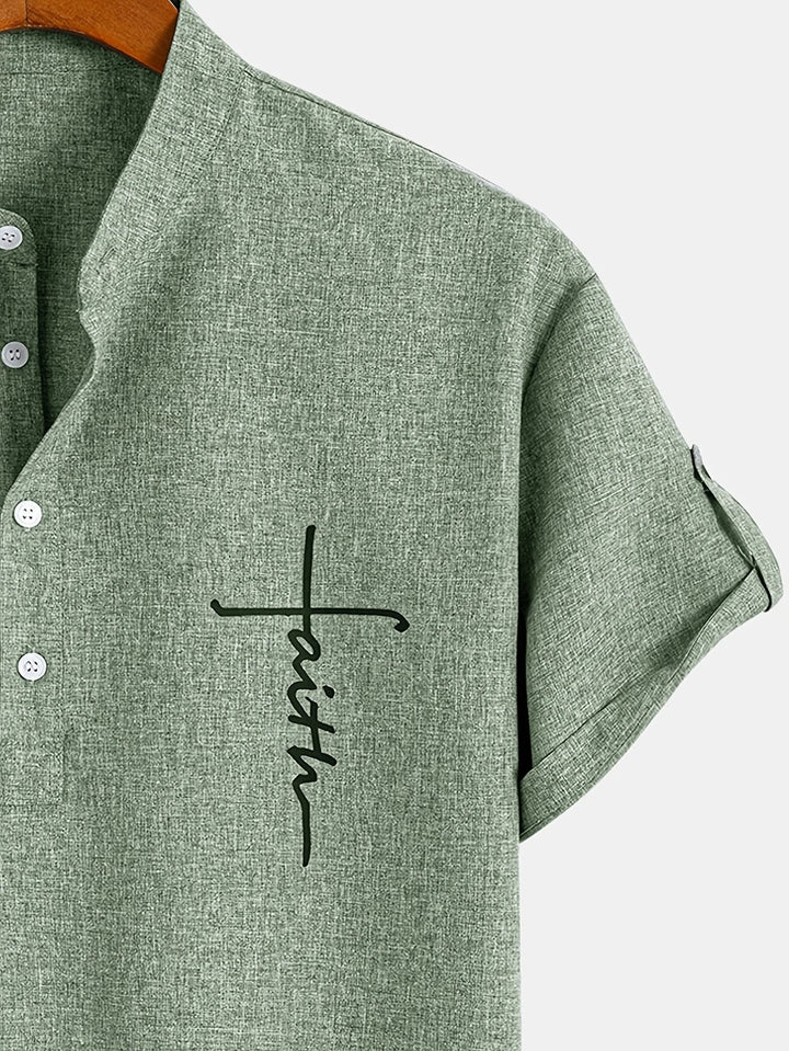 Laurent™ | Chemise Élégante À Manches Courtes Et Col Montant
