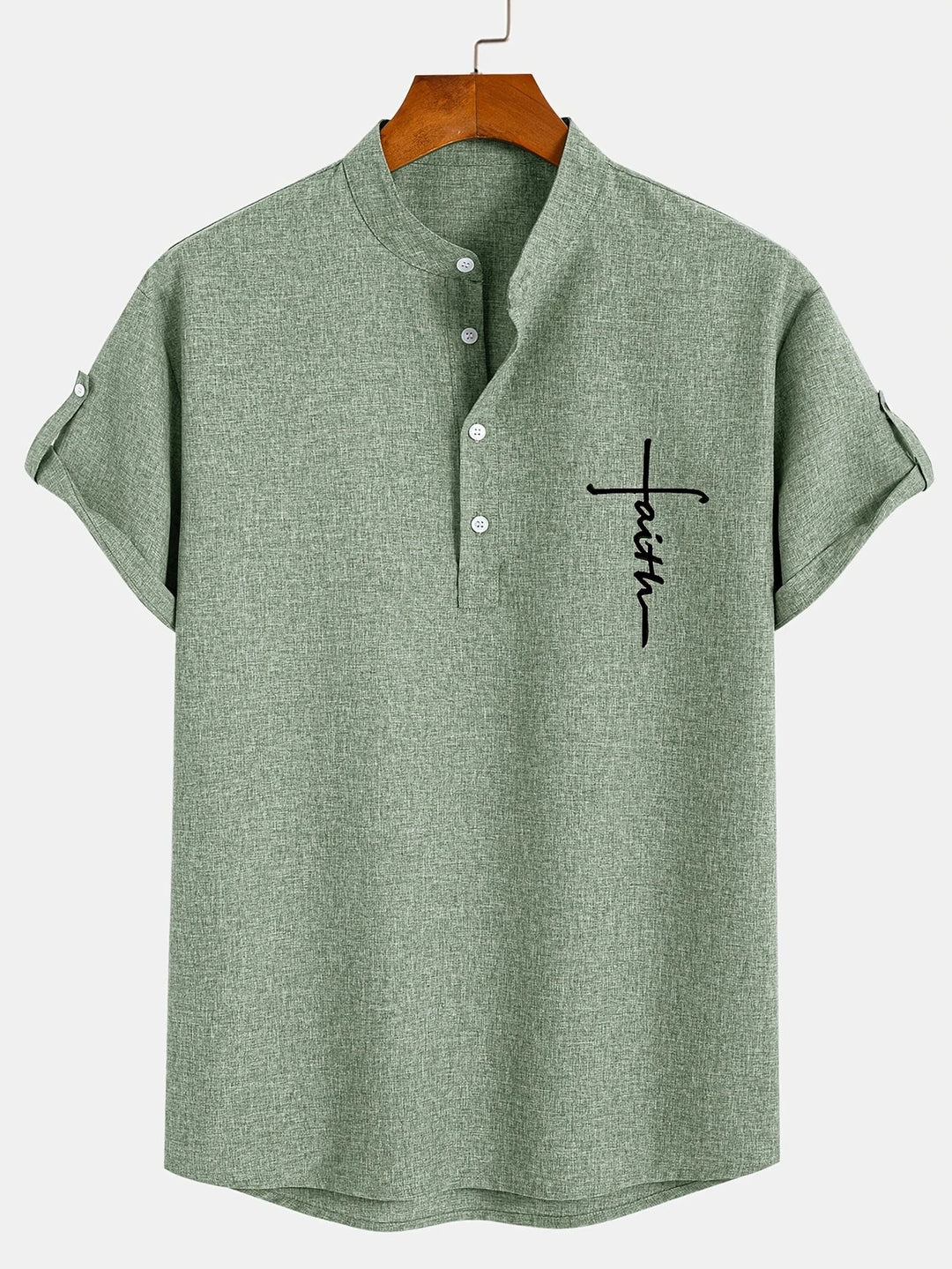 Laurent™ | Chemise Élégante À Manches Courtes Et Col Montant
