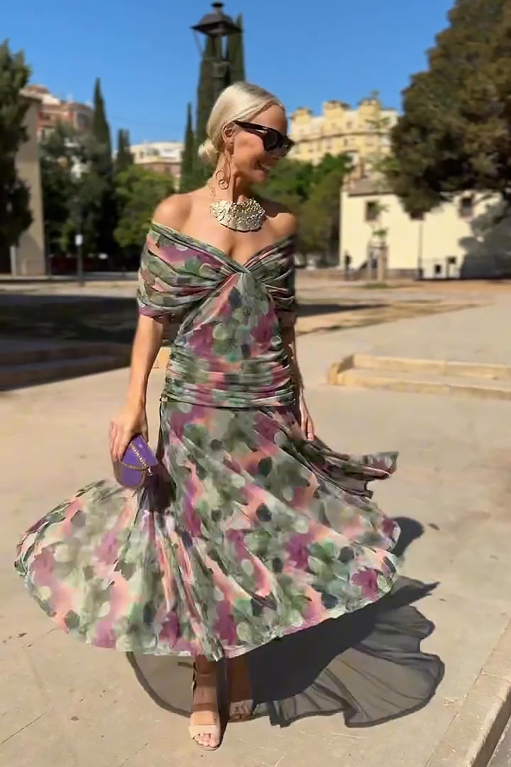 ANA | ROBE MAXI PLISSEE ELEGANTE