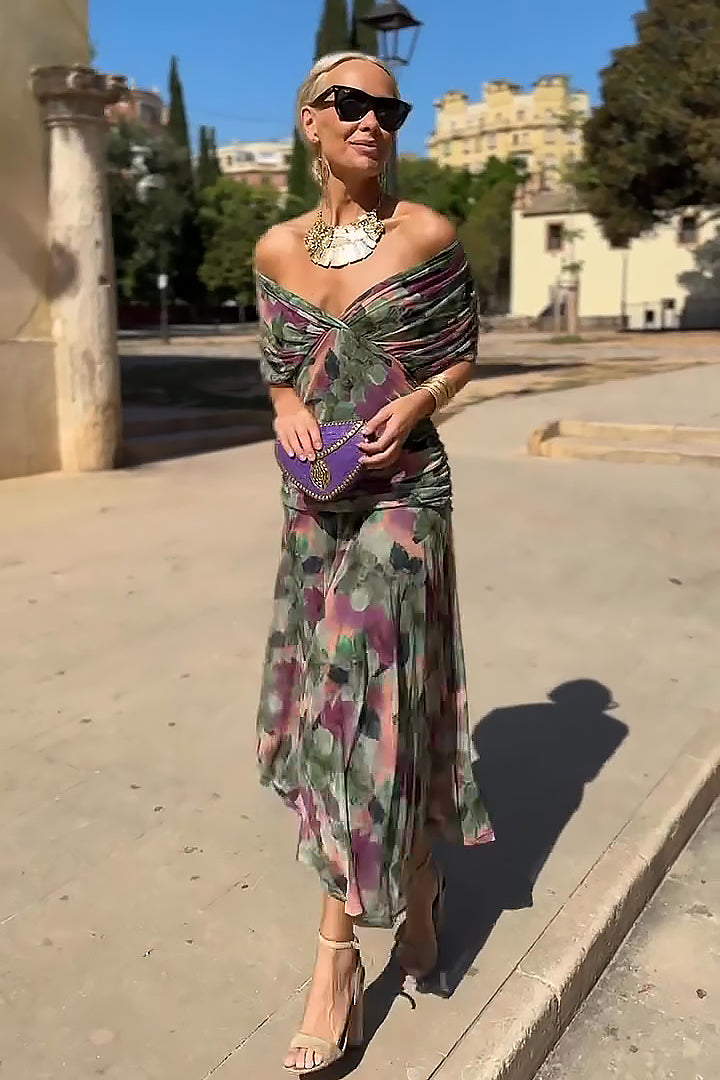 ANA | ROBE MAXI PLISSEE ÉLÉGANTE