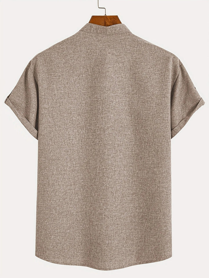 Laurent™ | Chemise Élégante À Manches Courtes Et Col Montant