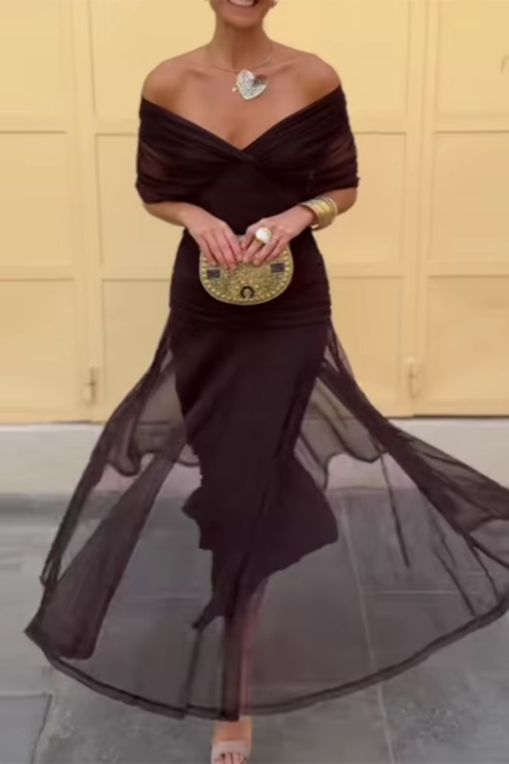 ANA | ROBE MAXI PLISSEE ELEGANTE