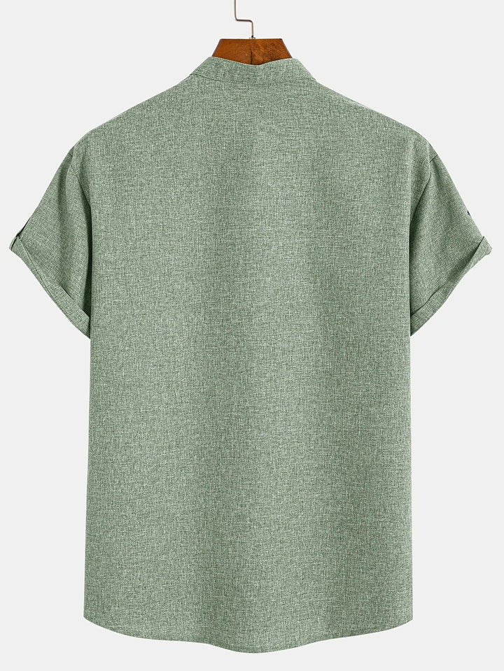 Laurent™ | Chemise Élégante À Manches Courtes Et Col Montant