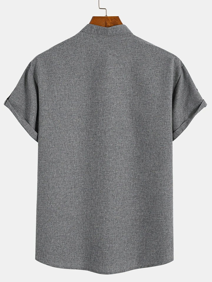 Laurent™ | Chemise Élégante À Manches Courtes Et Col Montant