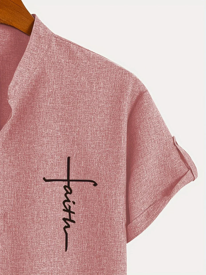 Laurent™ | Chemise Élégante À Manches Courtes Et Col Montant