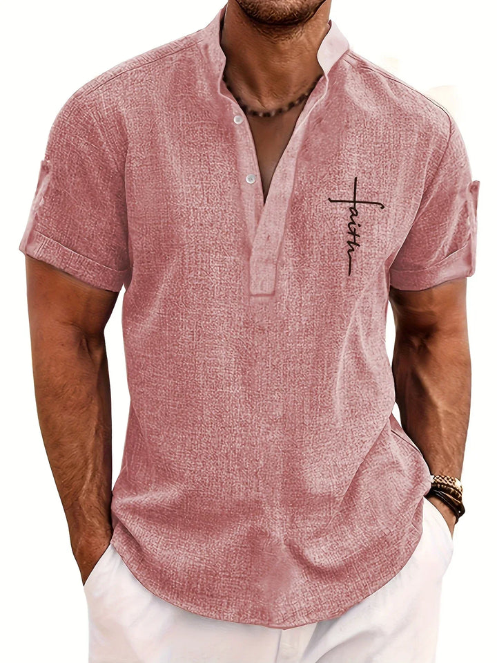 Laurent™ | Chemise Élégante À Manches Courtes Et Col Montant