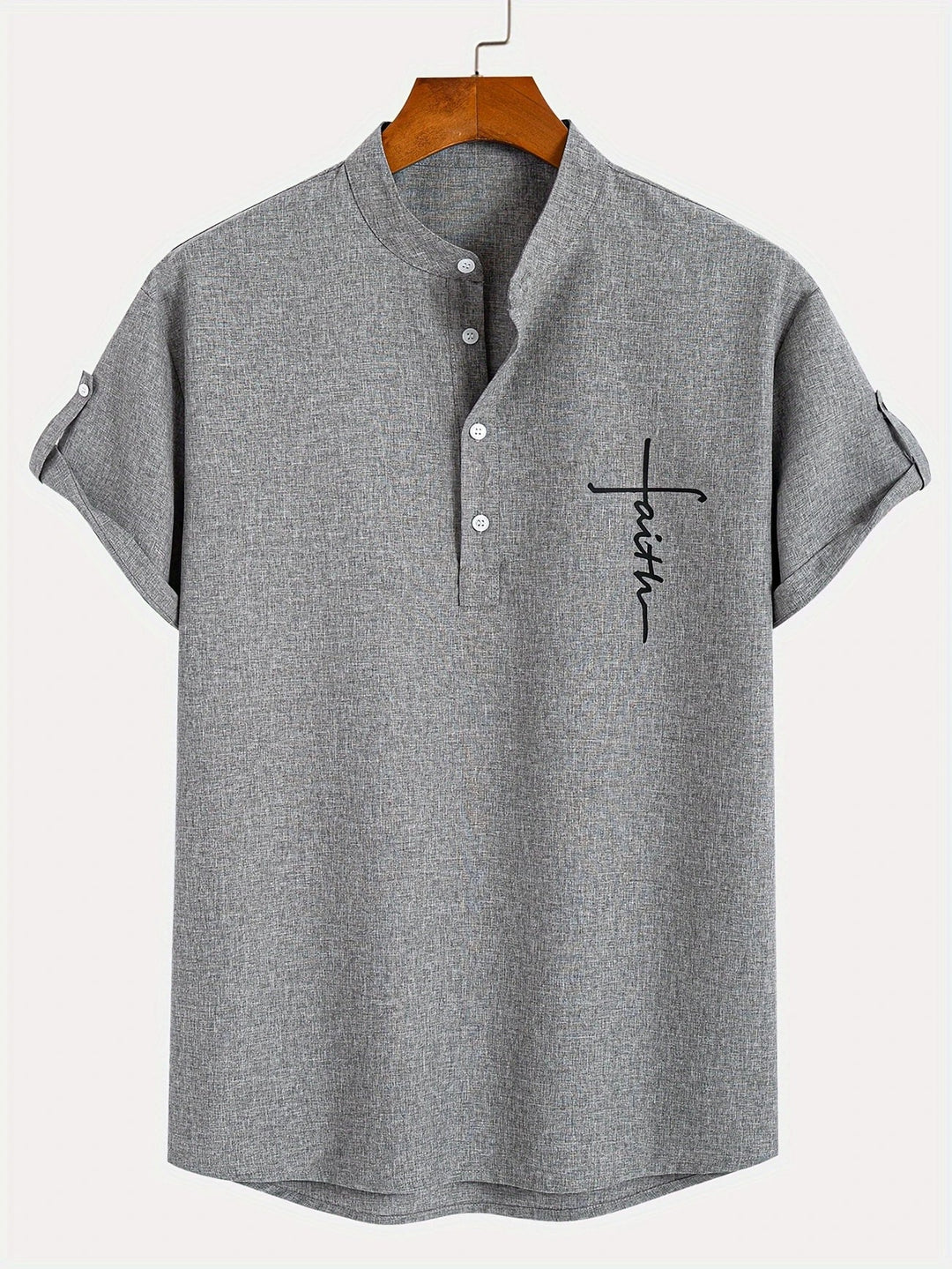 Laurent™ | Chemise Élégante À Manches Courtes Et Col Montant