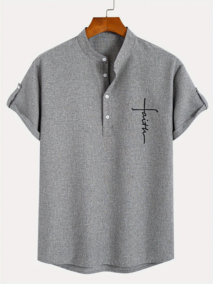 Laurent™ | Chemise Élégante À Manches Courtes Et Col Montant