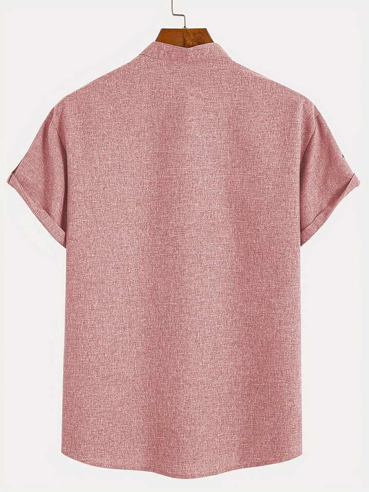 Laurent™ | Chemise Élégante À Manches Courtes Et Col Montant