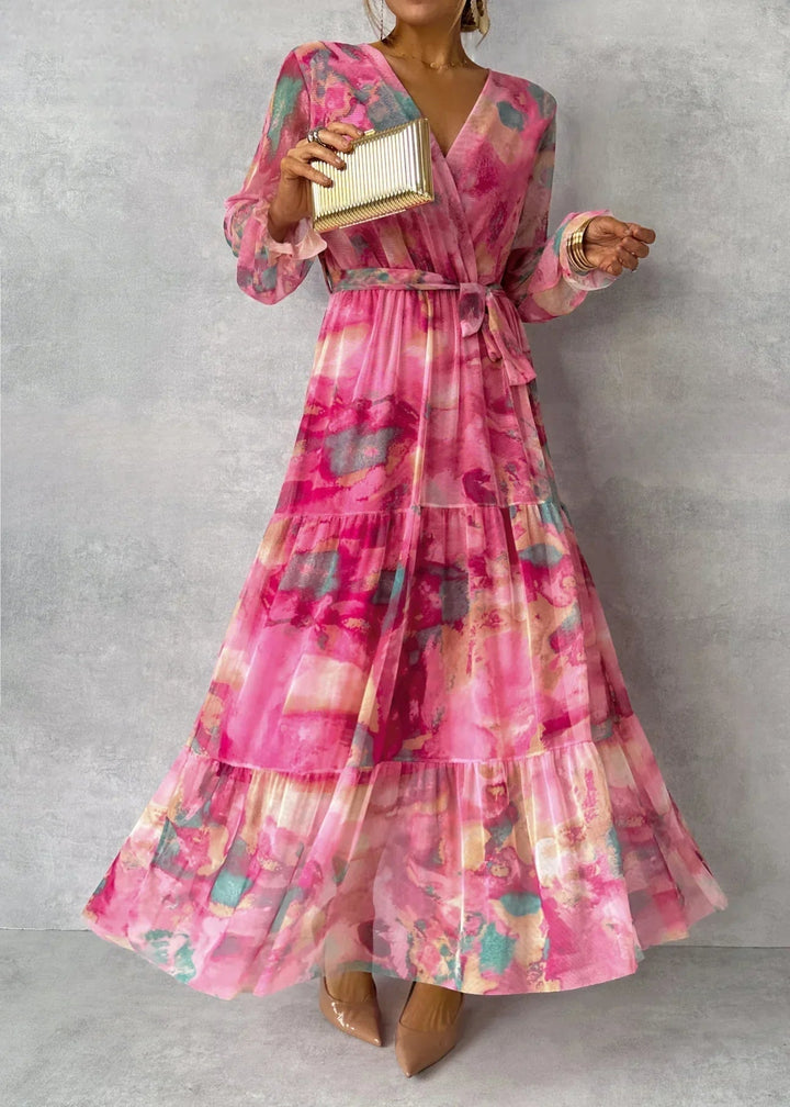 Robe Croisée avec Imprimé Floral
