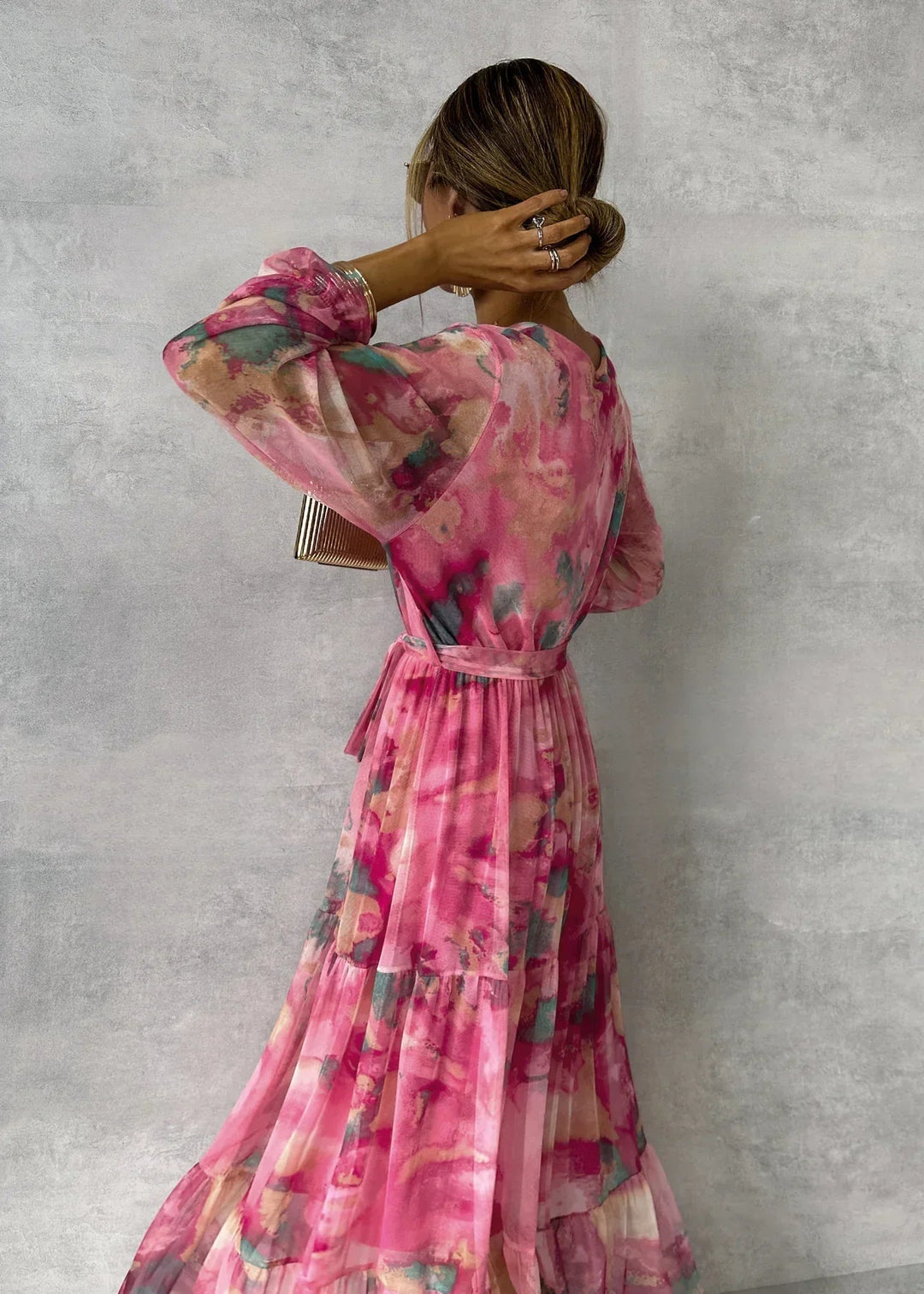 Robe Croisée avec Imprimé Floral