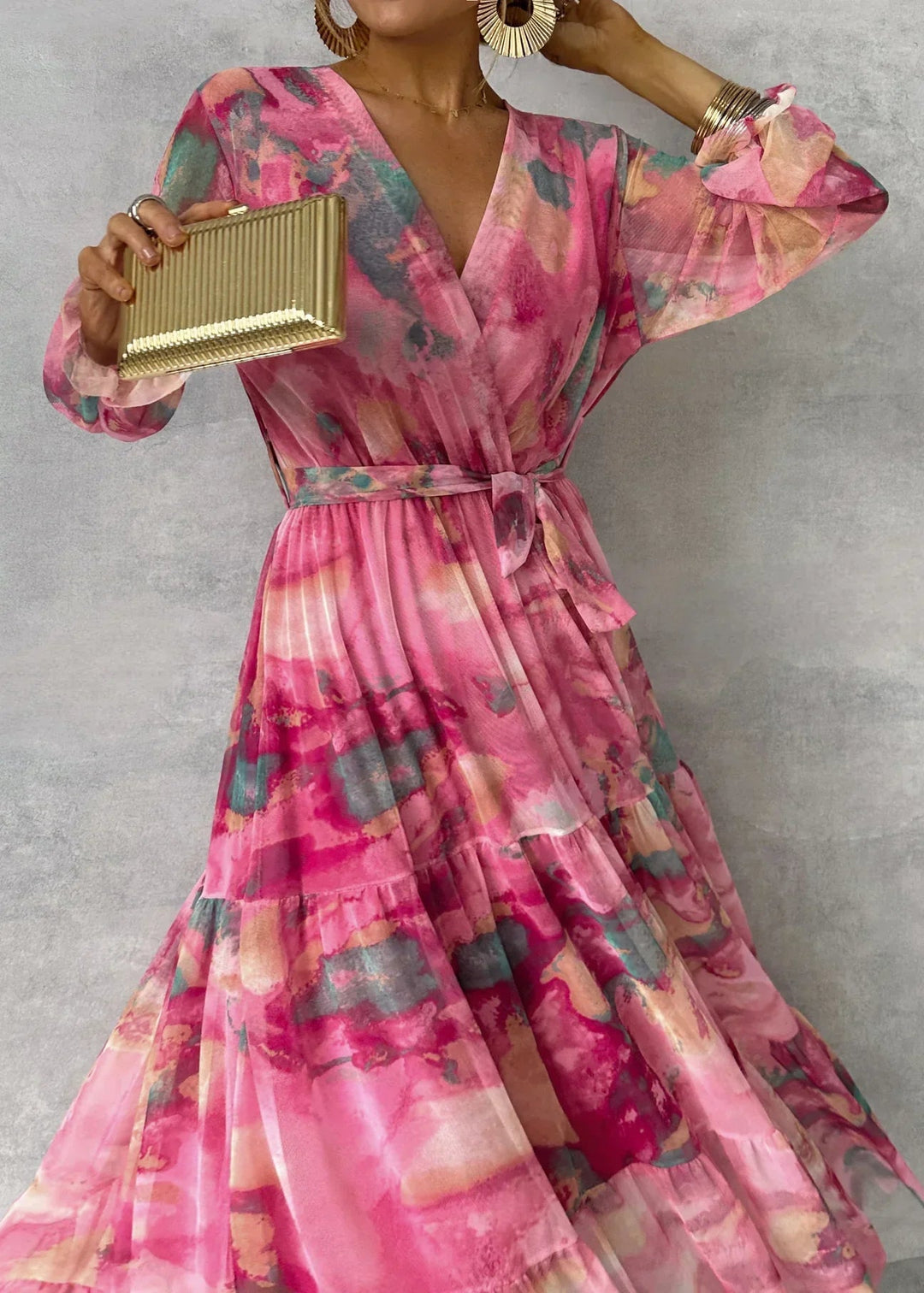 Robe Croisée avec Imprimé Floral