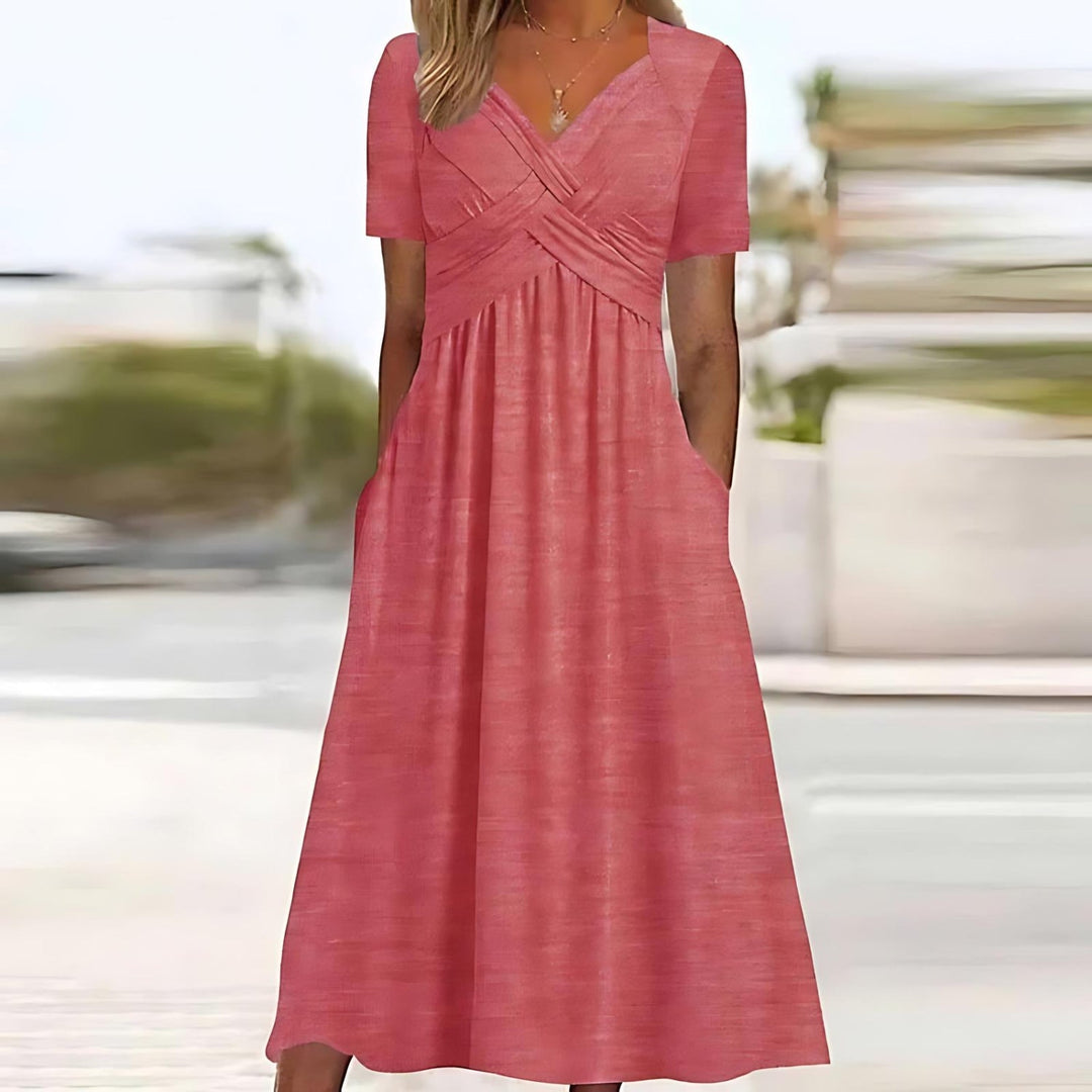 Julia™ | Robe Midi Élégante Coupe Trapèze