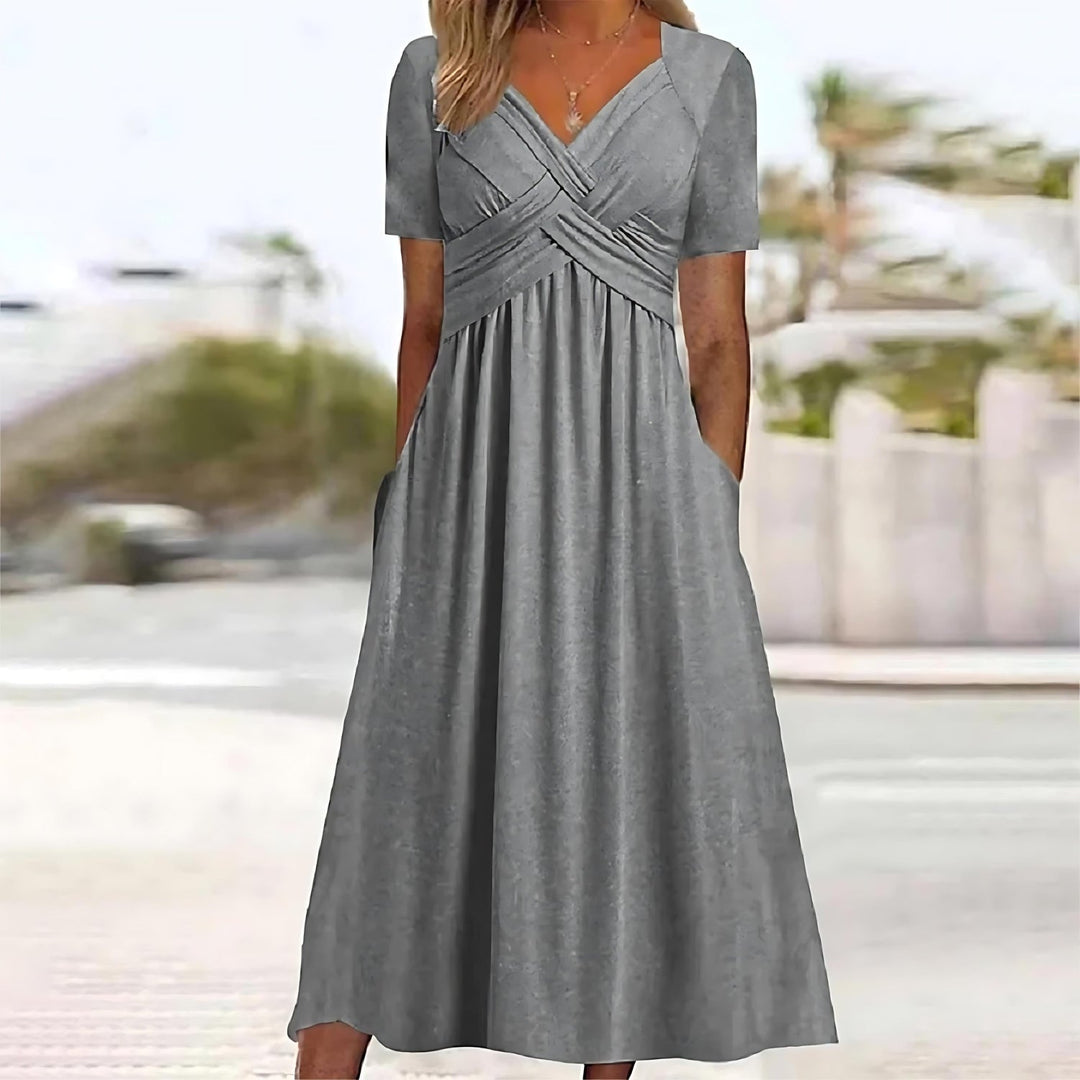 Julia™ | Robe Midi Élégante Coupe Trapèze