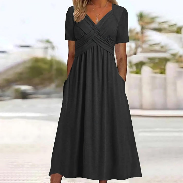 Julia™ | Robe Midi Élégante Coupe Trapèze