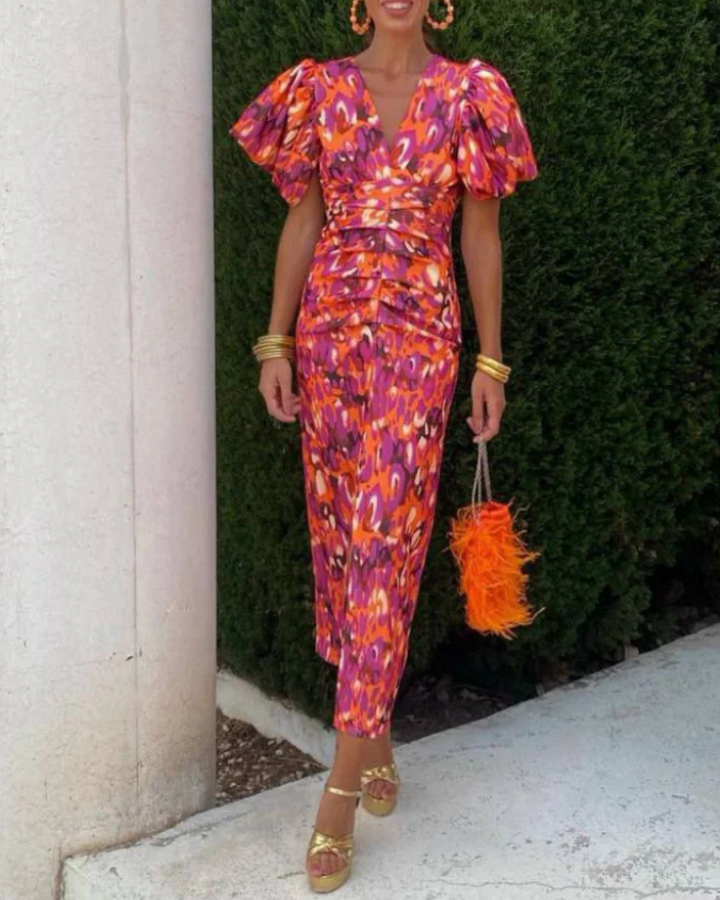 Robe Midi Plissée Vive