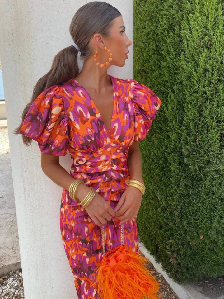 Robe Midi Plissée Vive