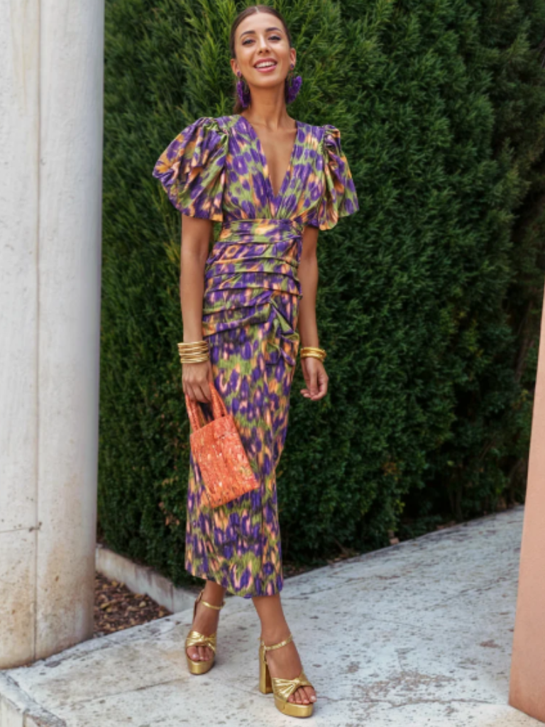 Robe Midi Plissée Vive
