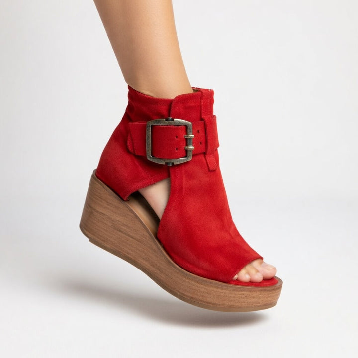 Zélie™ | Bottines Compensées Pointe Ouverte Moderne