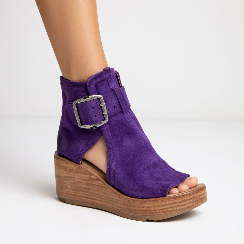 Zélie™ | Bottines Compensées Pointe Ouverte Moderne