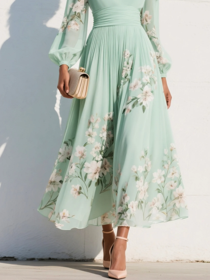 Lucie™ | Robe Midi Florale Avec Silhouette Fluide