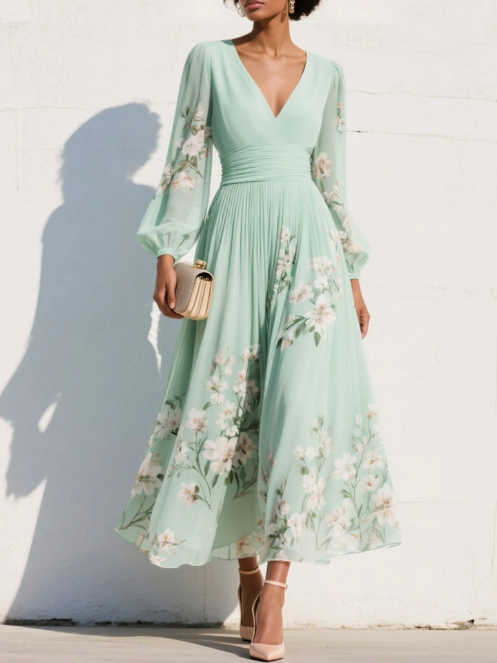 Lucie™ | Robe Midi Florale Avec Silhouette Fluide