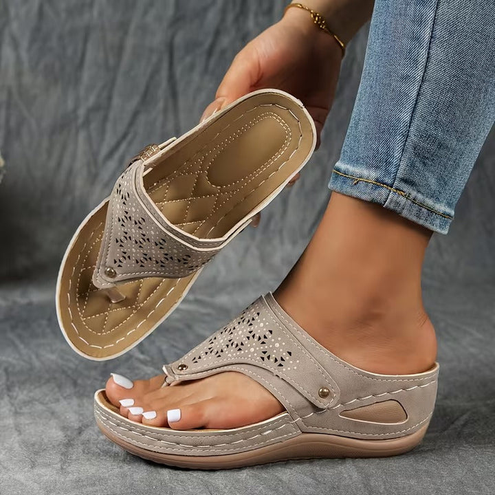 Mathilde™  | Sandales Compensées Confort & Maintien