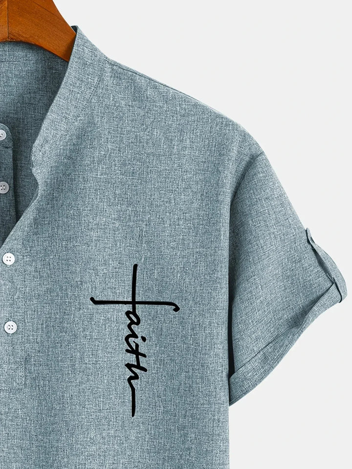 Laurent™ | Chemise Élégante À Manches Courtes Et Col Montant