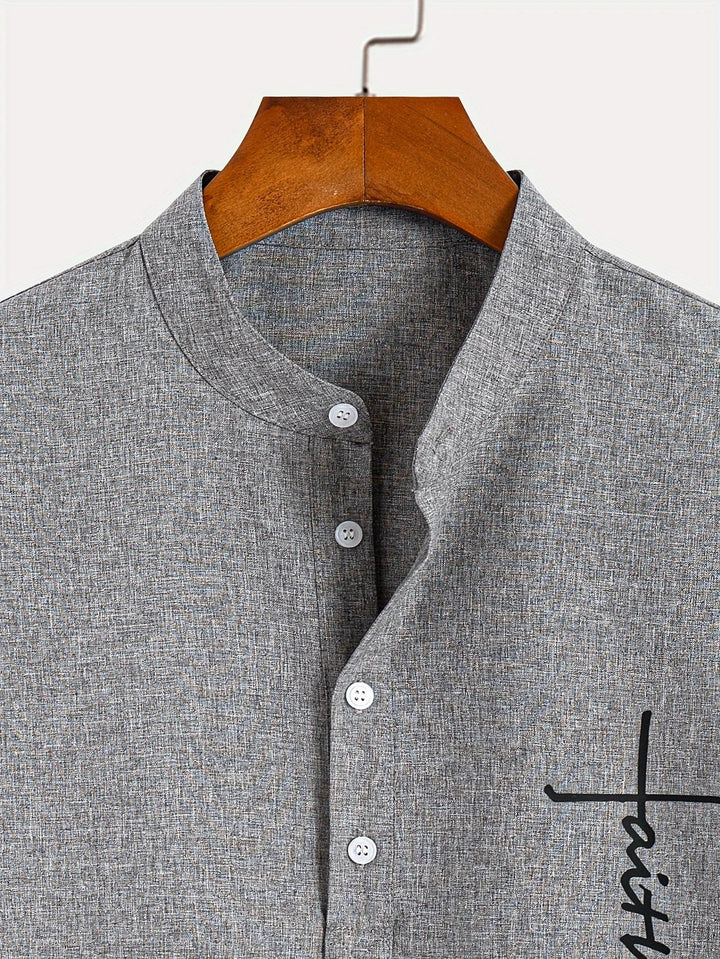 Laurent™ | Chemise Élégante À Manches Courtes Et Col Montant