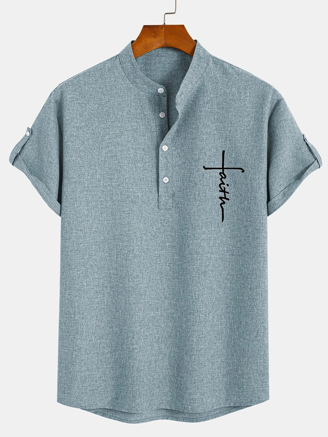 Laurent™ | Chemise Élégante À Manches Courtes Et Col Montant