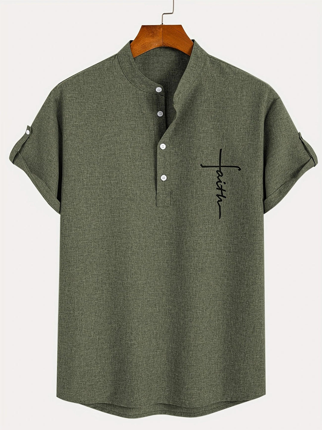 Laurent™ | Chemise Élégante À Manches Courtes Et Col Montant