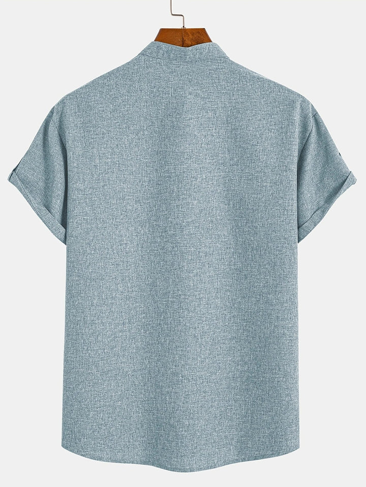 Laurent™ | Chemise Élégante À Manches Courtes Et Col Montant