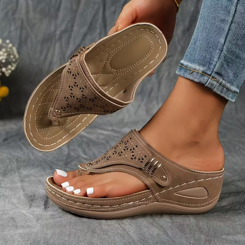 Mathilde™  | Sandales Compensées Confort & Maintien