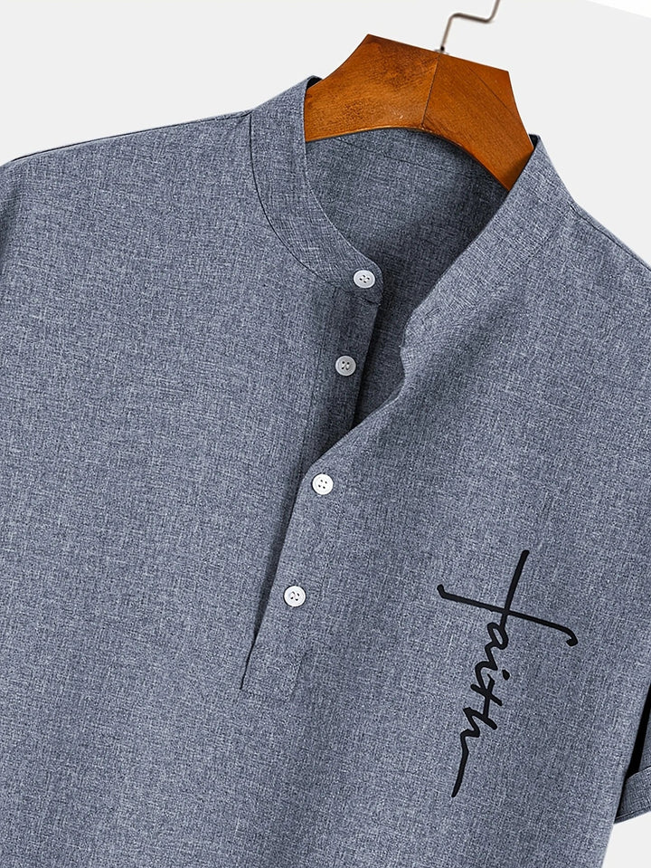 Laurent™ | Chemise Élégante À Manches Courtes Et Col Montant
