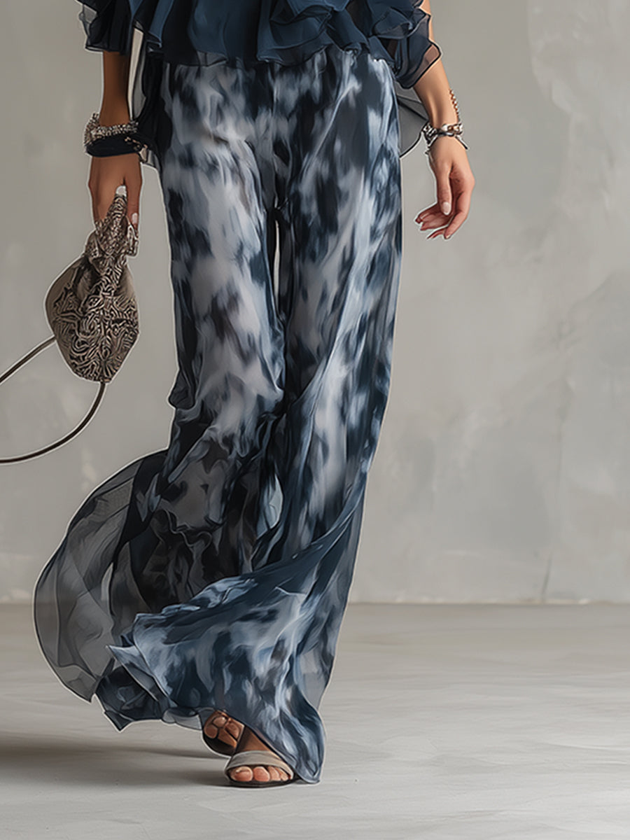 Roxane™ | Ensemble Chiffon Élégant Col Montant