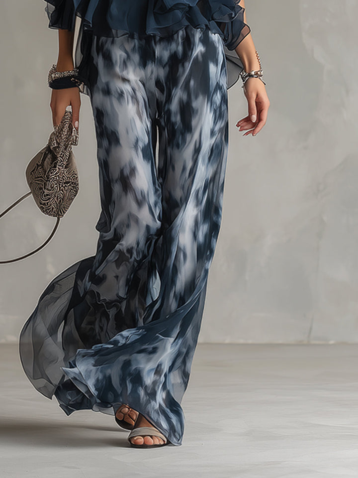 Roxane™ | Ensemble Chiffon Élégant Col Montant