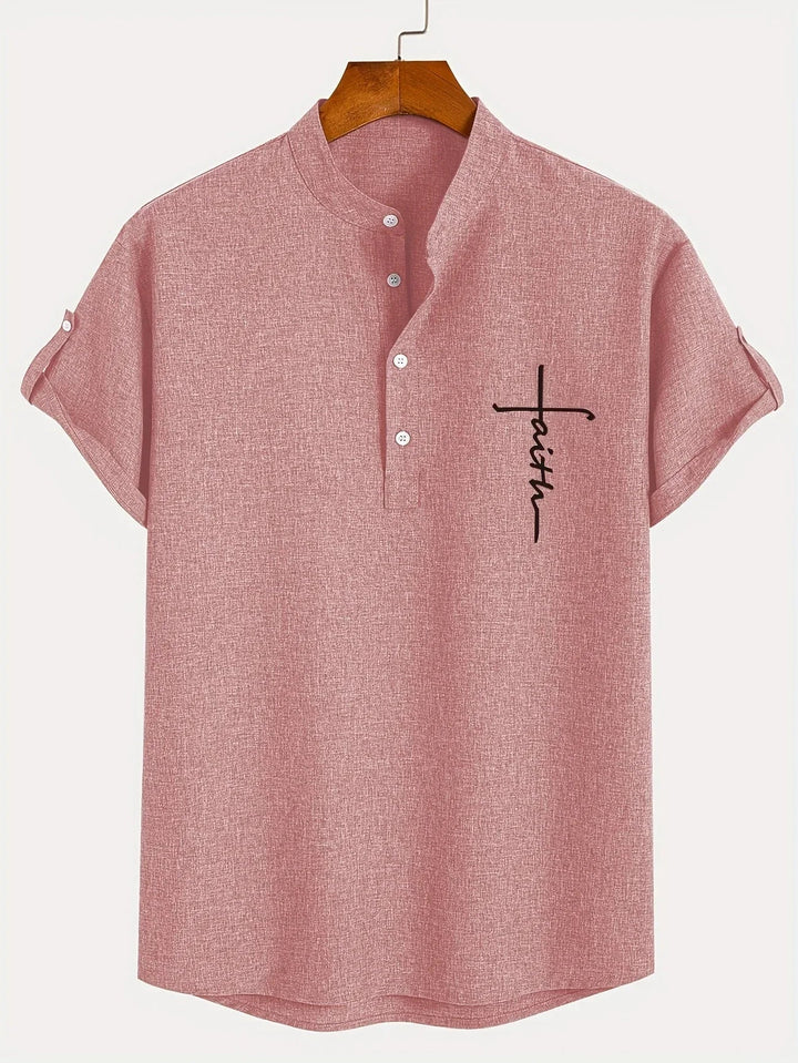 Laurent™ | Chemise Élégante À Manches Courtes Et Col Montant