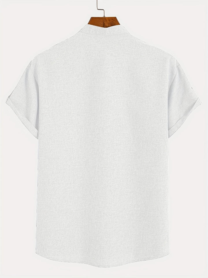 Laurent™ | Chemise Élégante À Manches Courtes Et Col Montant