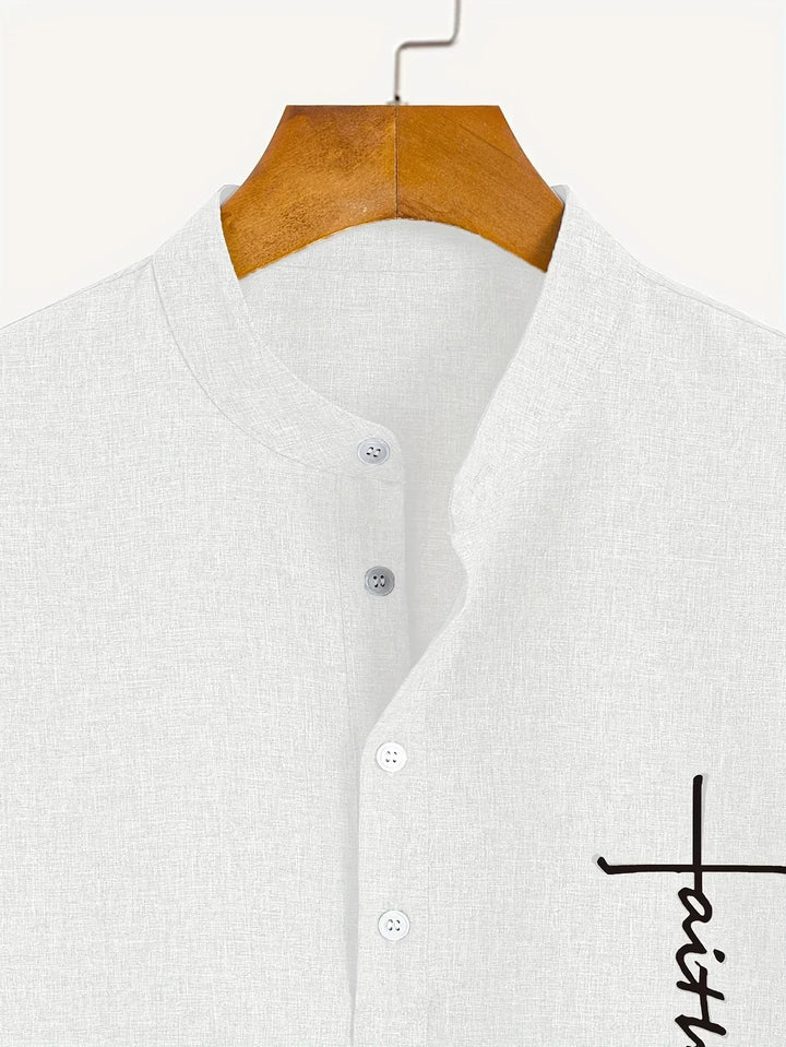 Laurent™ | Chemise Élégante À Manches Courtes Et Col Montant