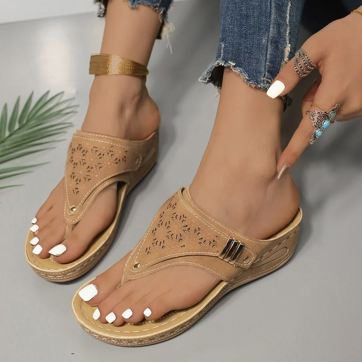 Mathilde™  | Sandales Compensées Confort & Maintien